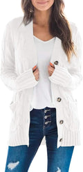Women's Cable Knit Button Down Cardigan Sweater - Cozy Everyday Layer