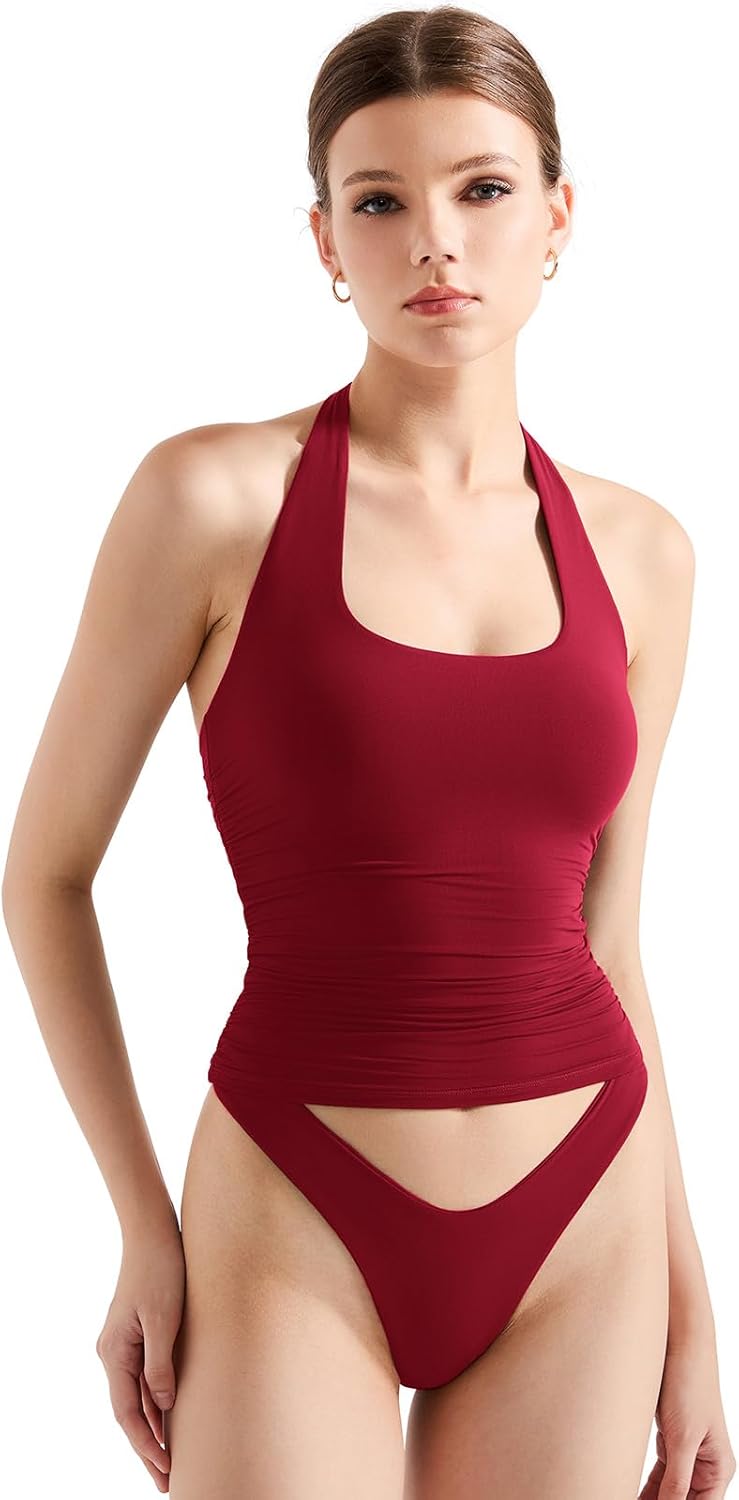SUUKSESS Women Halter Tank Tops for Trendy Summer Outfits
