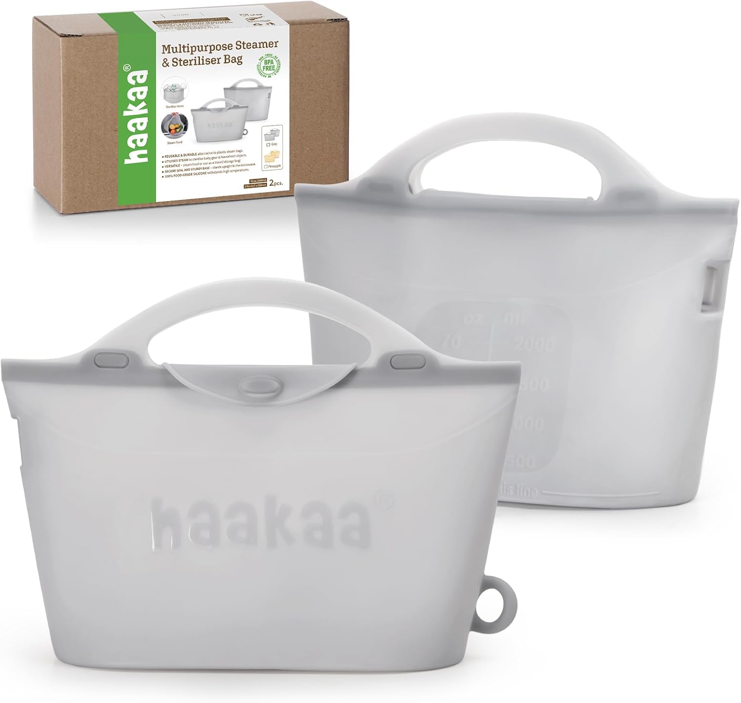 Haakaa Silicone Microwave Steamer & Steriliser Bag for Baby