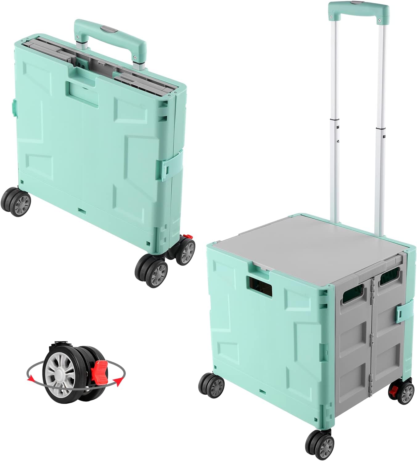 FELICON Folding Utility Cart with 4 Rotate Wheels for Easy Travel