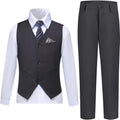 Boys Suit Formal Dress Pants Vest Suit Set for Boys - Classic Deep