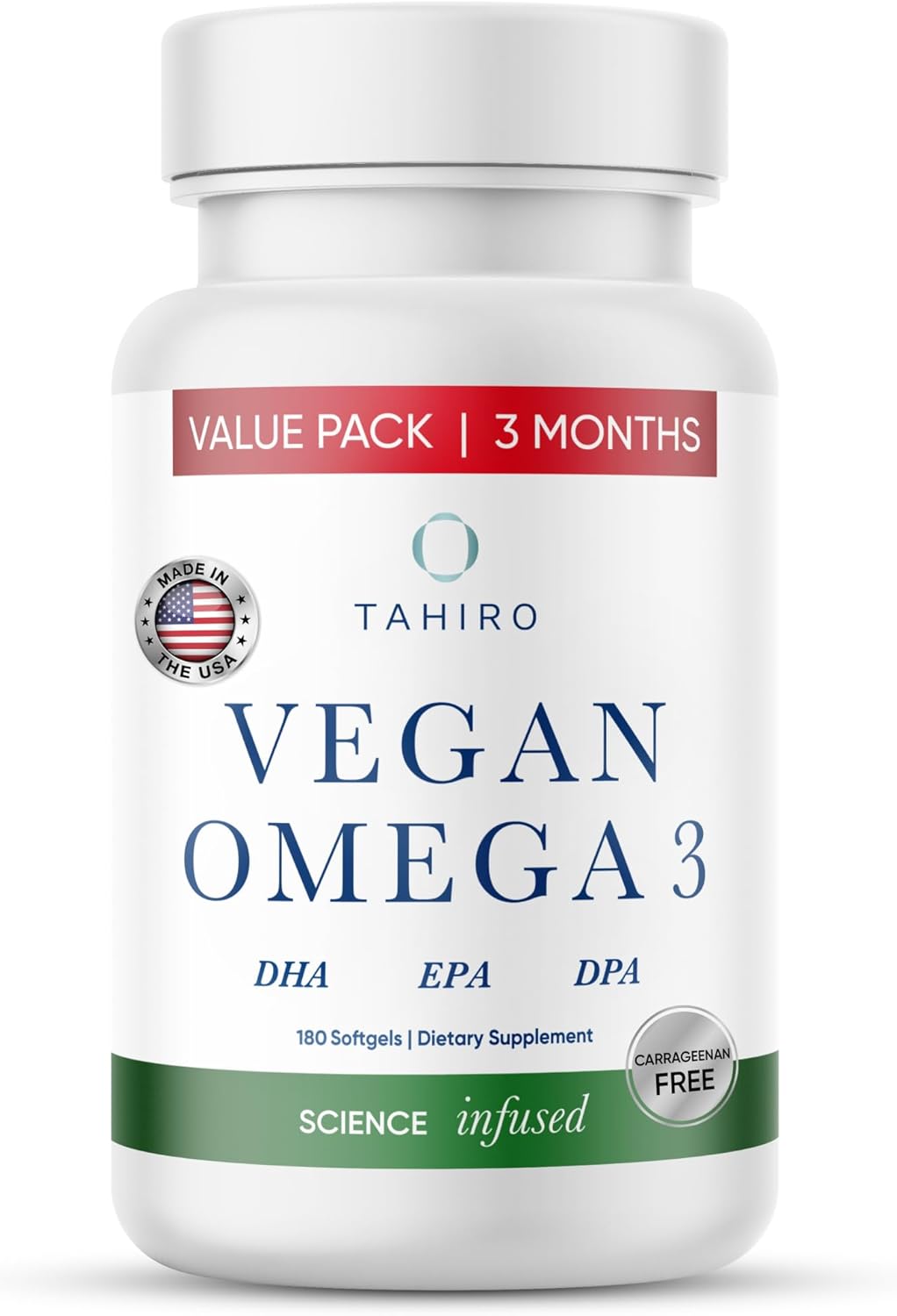 TAHIRO Vegan Omega-3 Softgels for Brain Health and Vitality