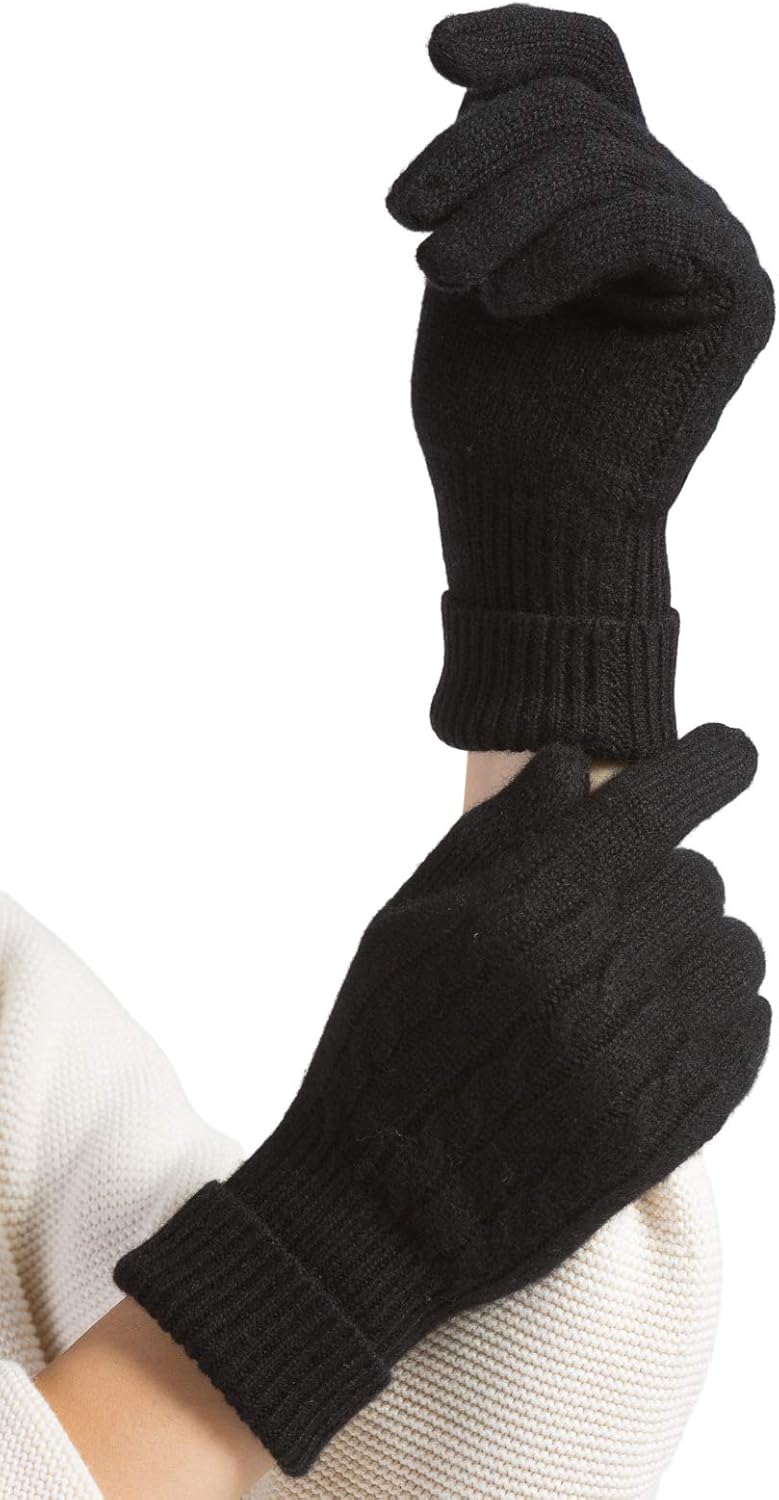 Fishers Finery Women's 100% Pure Cashmere Gloves for Comfort