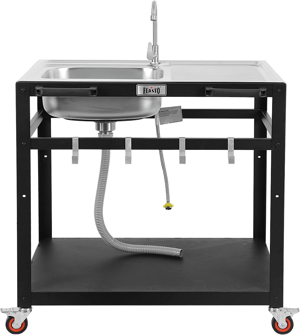 35 Outdoor Grill Cart with Sink - Stainless Steel Utility Station