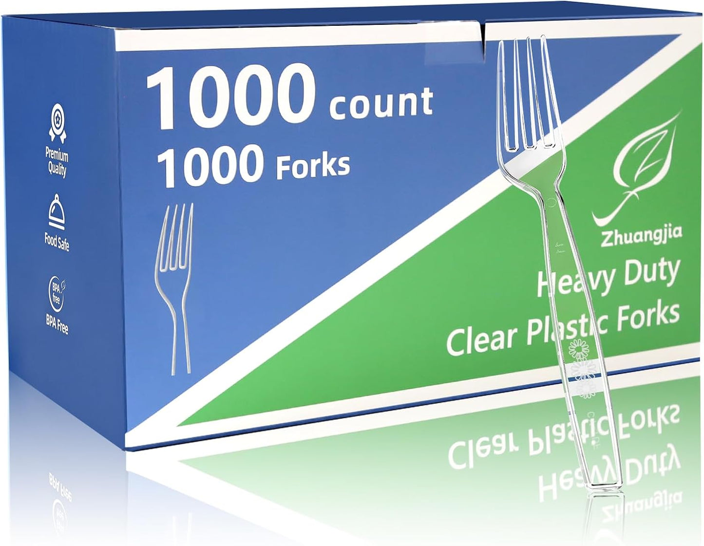 1000 Count Extra Heavy Duty Clear Plastic Forks for Events