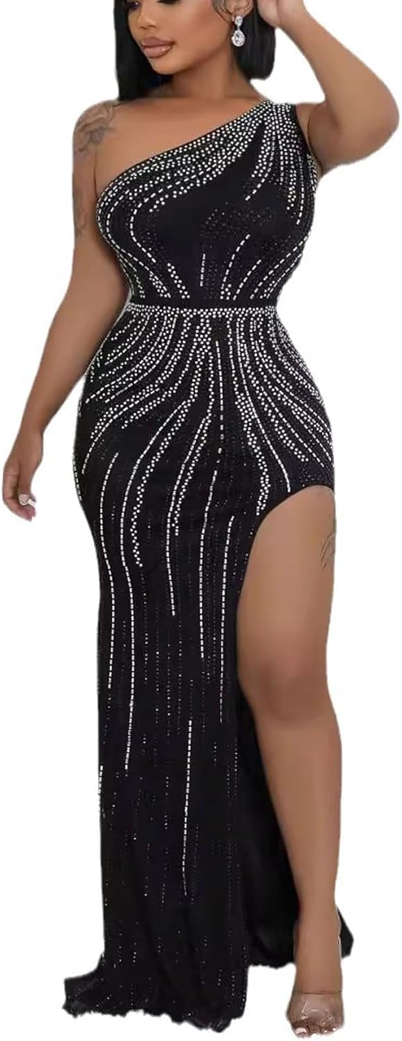 Nagfar Women Rhinestone Dress for Party and Night Out Events