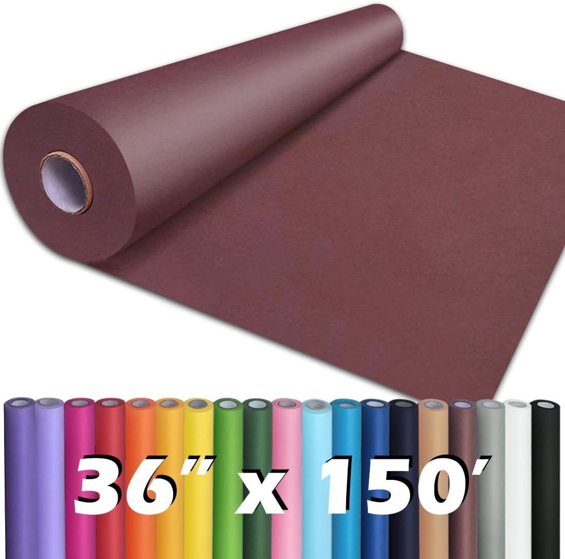 PerkHomy Wine Red Kraft Paper Roll for Gift Wrapping and Crafts