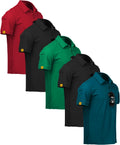 ZITY 5 Pack Mens Polo Shirt Short Sleeve for Sports and Golf
