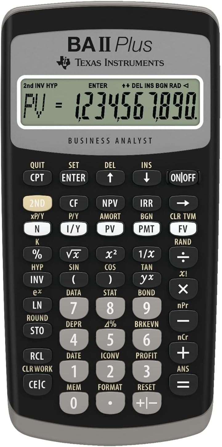 Texas Instruments BAII Plus Financial Calculator for Professionals