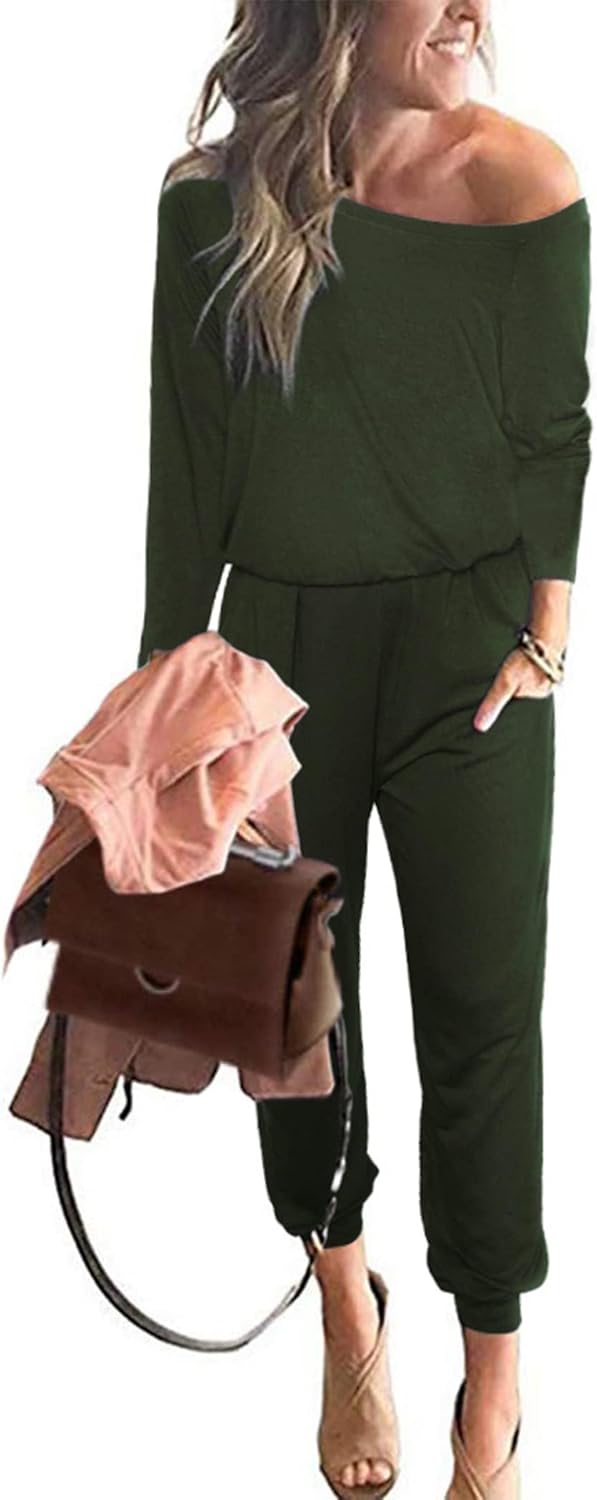 PRETTYGARDEN Jumpsuits for Women Dressy Long Sleeve Travel Outfits