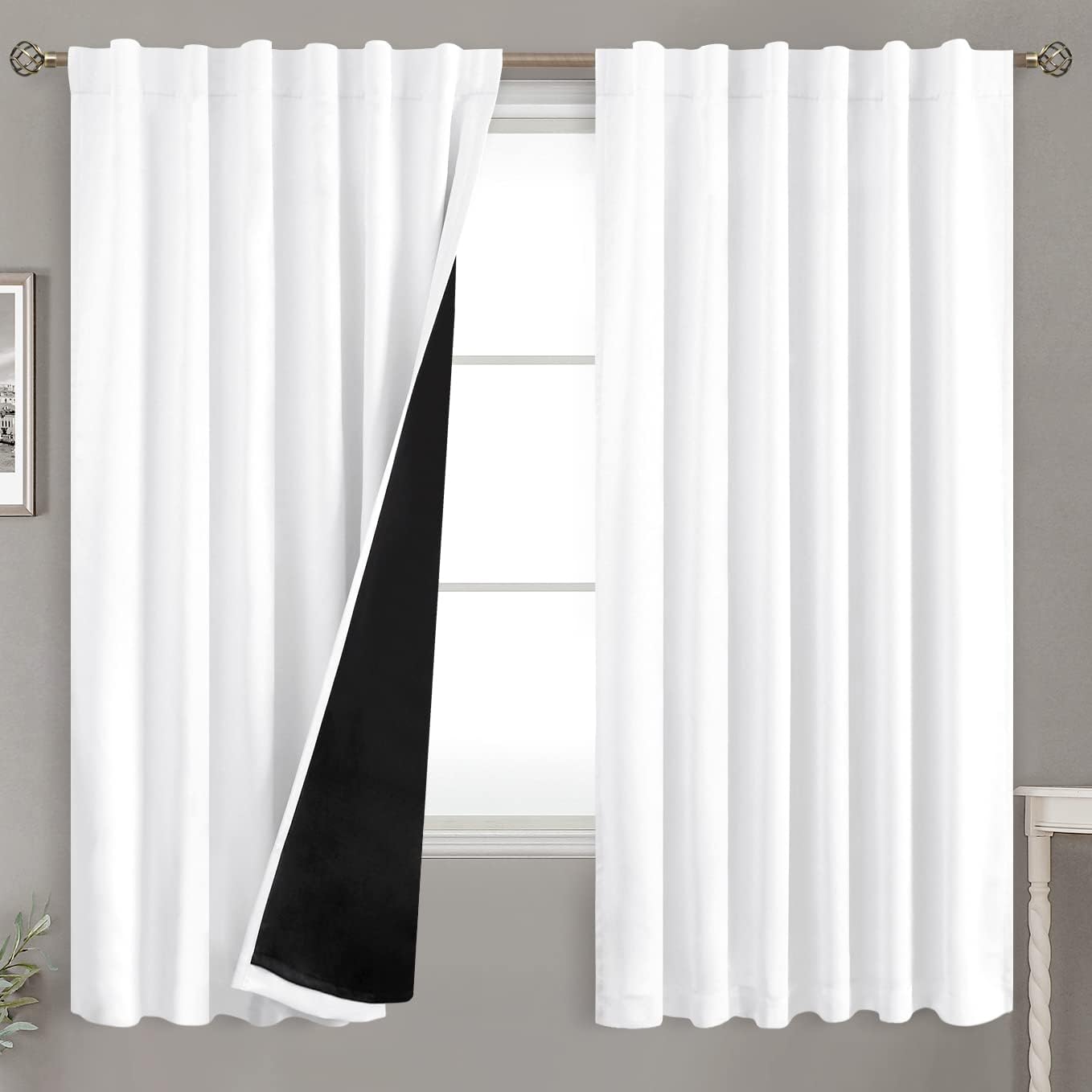 BGment 100% Blackout Curtains for Bedroom, 63 Inches Long