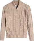Boyoo Boy's Cable Knitted Half Zip Sweater for Kids - Lightweight