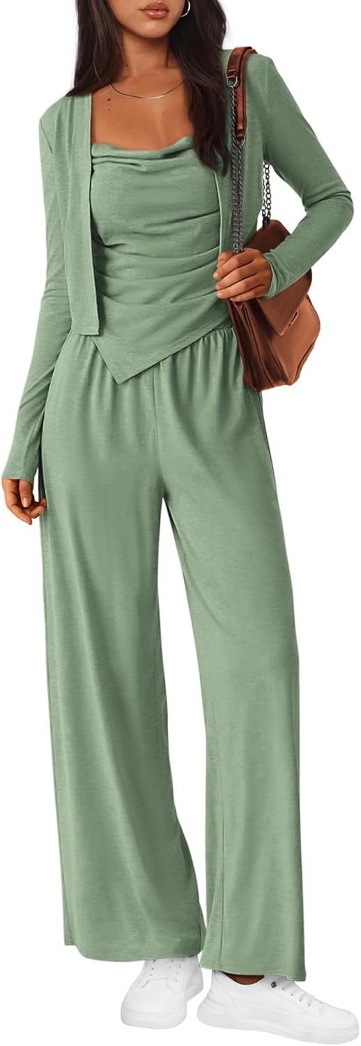 BTFBM Women's Fall Lounge Sets 3 Piece Outfit Tracksuits Casual