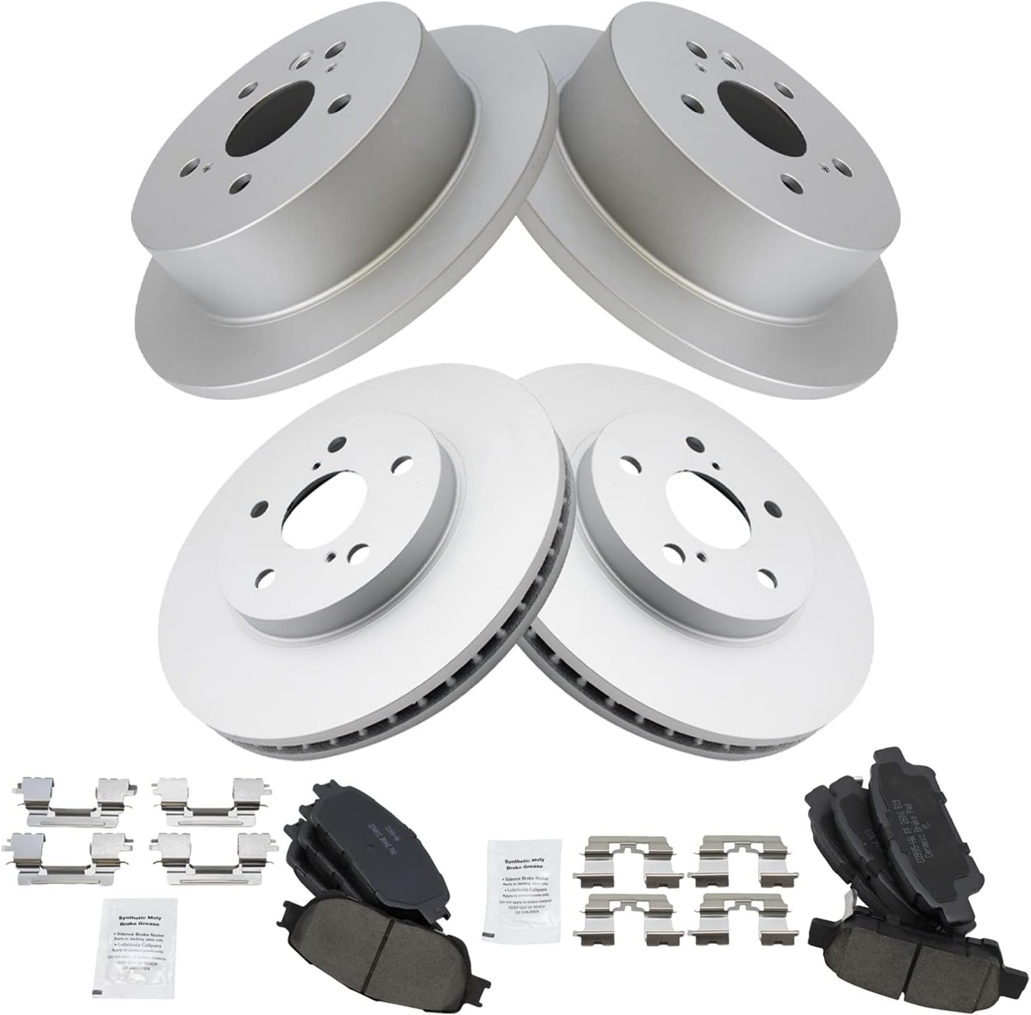 TRQ Front and Rear Brake Pad & Rotor Kit for Toyota Sienna