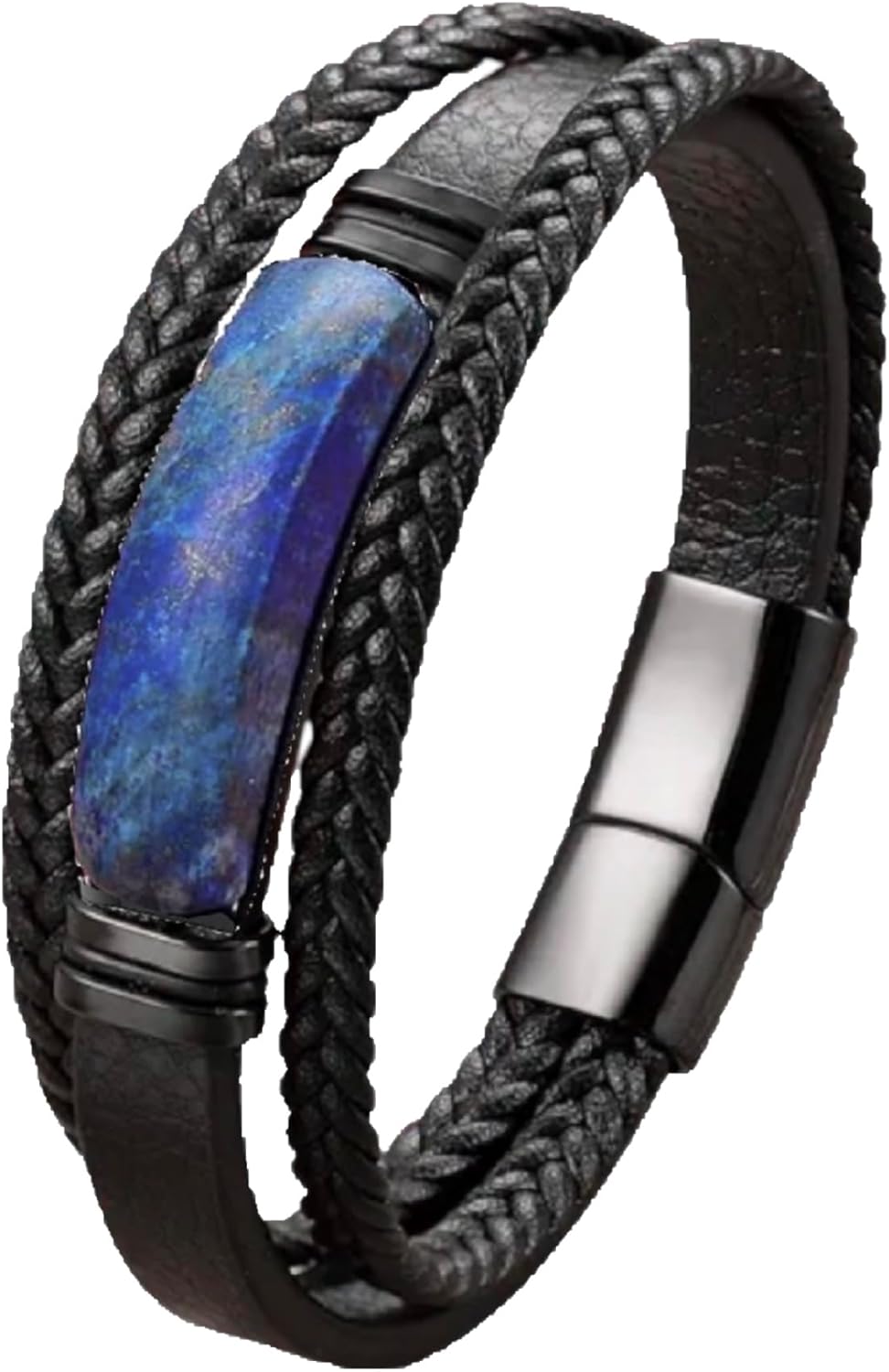 Men's Bracelet with Natural Stone and Leather for Unique Style