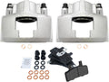 TRQ Front Brake Caliper Set with Semi-Metallic Pads - Direct Fit Kit