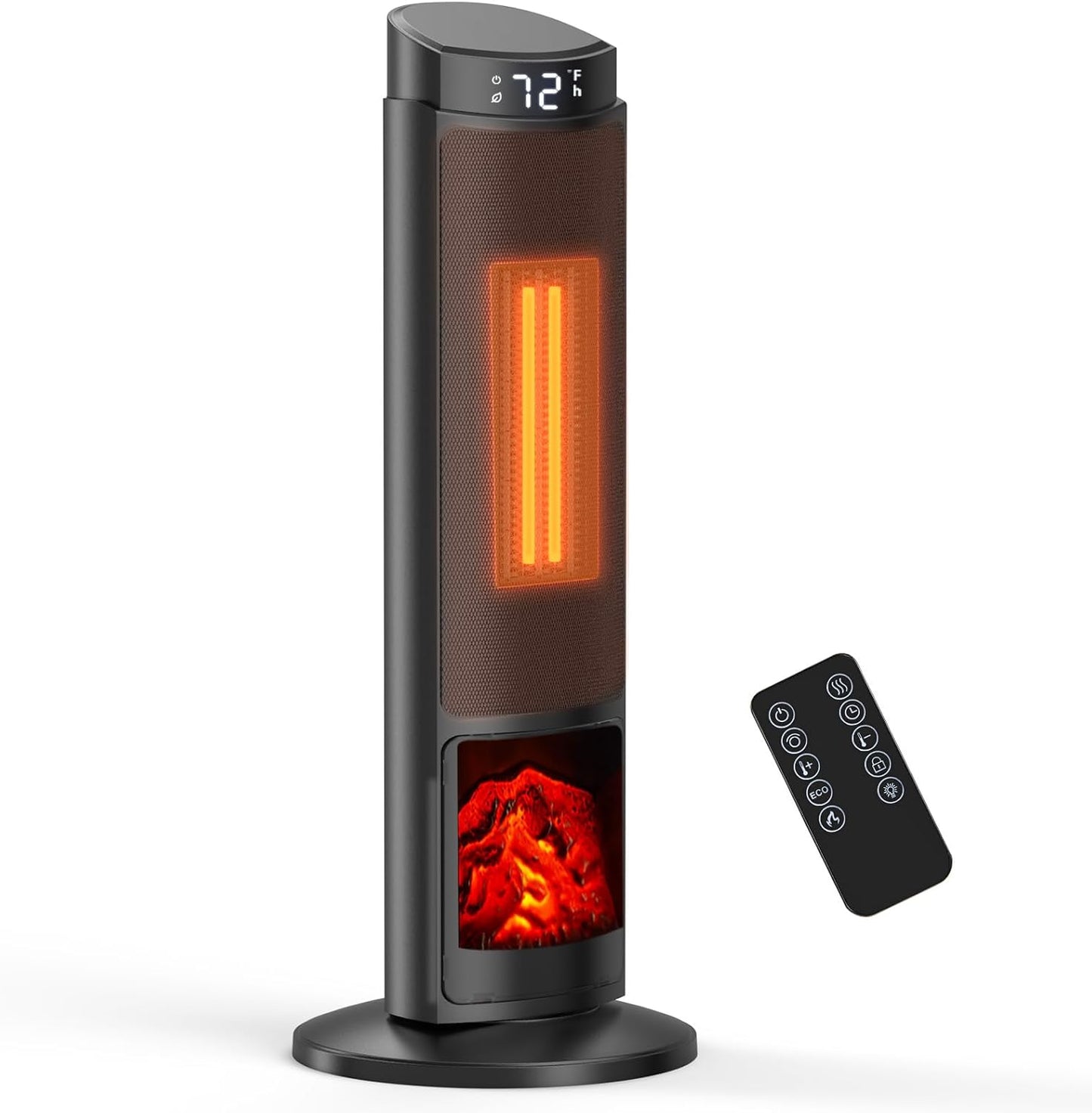Sweetcrispy Space Heater with Remote and 7 Light Modes for Comfort