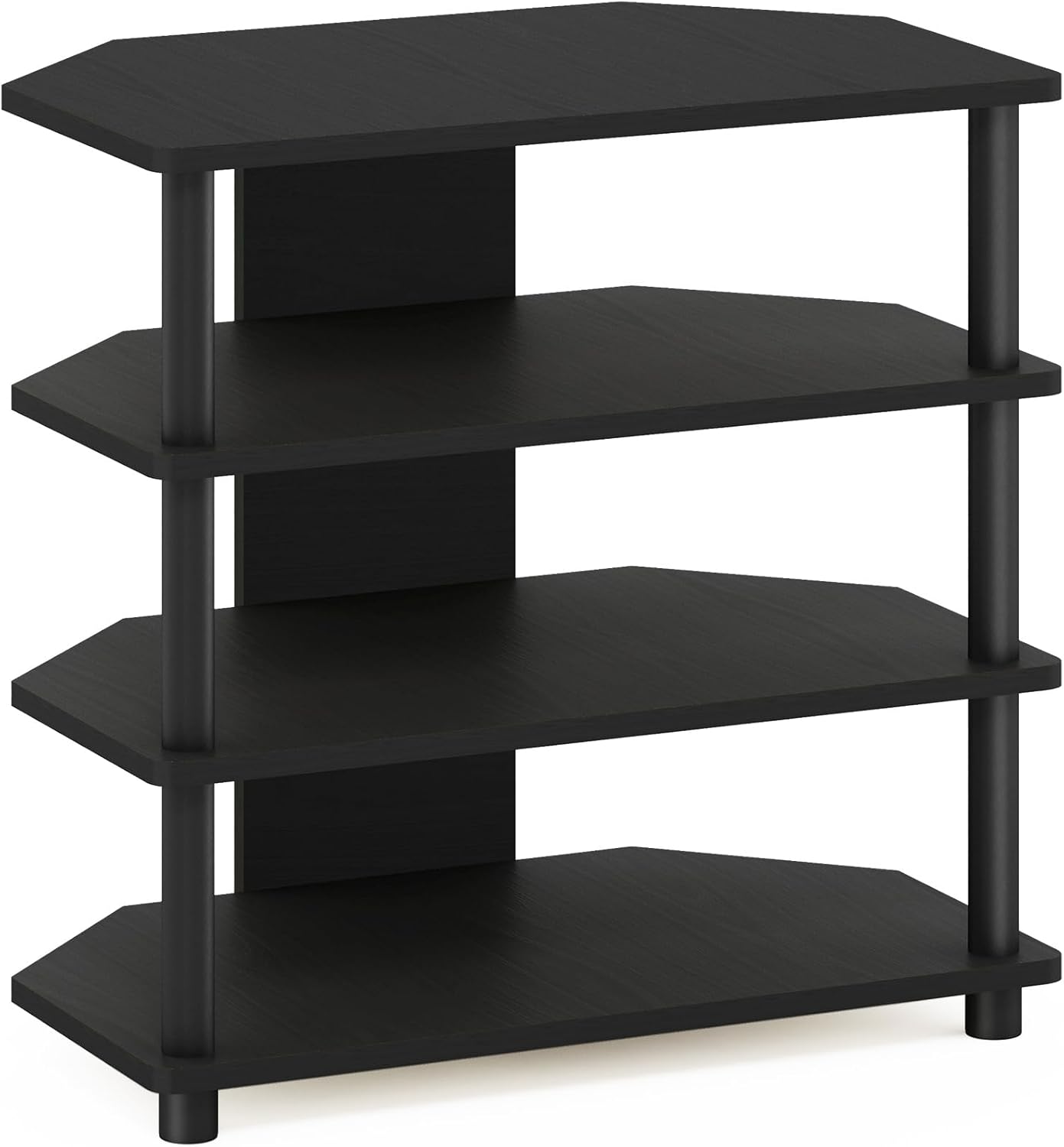 Easy Assembly 4-Tier TV Stand - Stylish Blackwood Finish