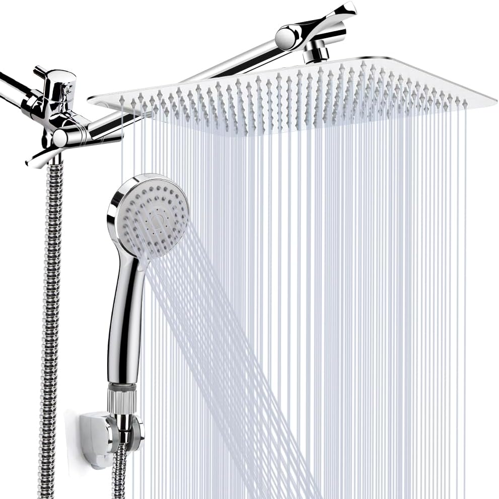 High Pressure 12ft' Rainfall Shower Head Combo with Extension Arm