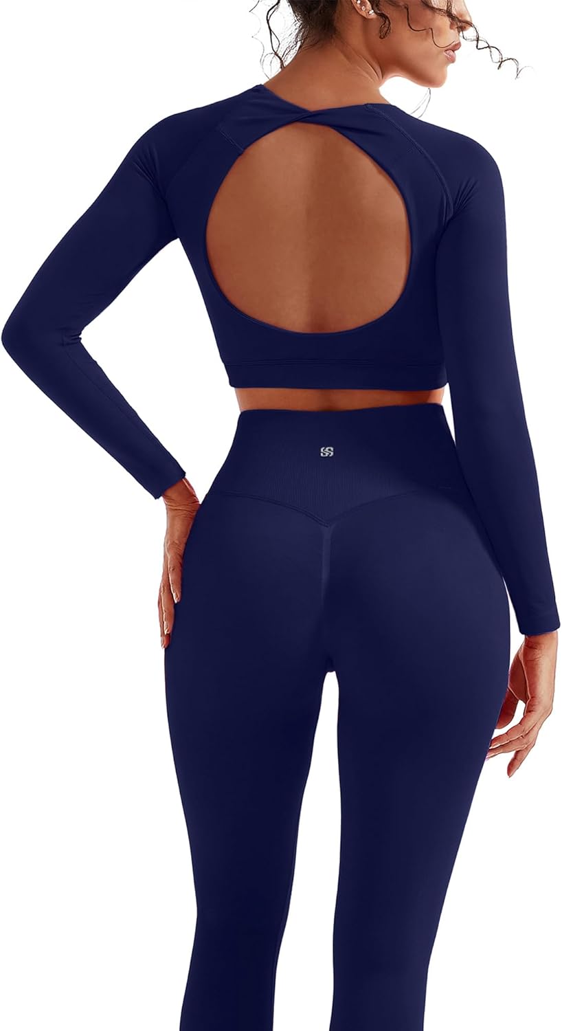 SUUKSESS Women 2 Piece Open Back Seamless Workout Sets Review