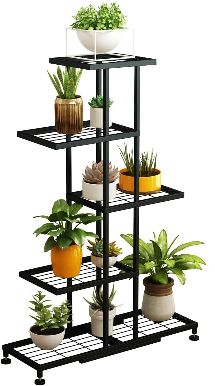 5-Tier Iron Plant Stand for Balcony & Garden - Modern Design