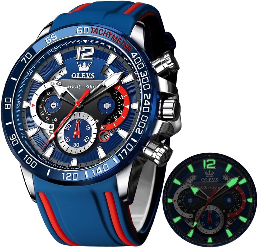 OLEVS Mens Stylish Chronograph Waterproof Luminous Watch