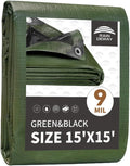 RAINDEWAY Tarps 15x15 ft Medium Duty Poly Tarp - Durable Weather Cover