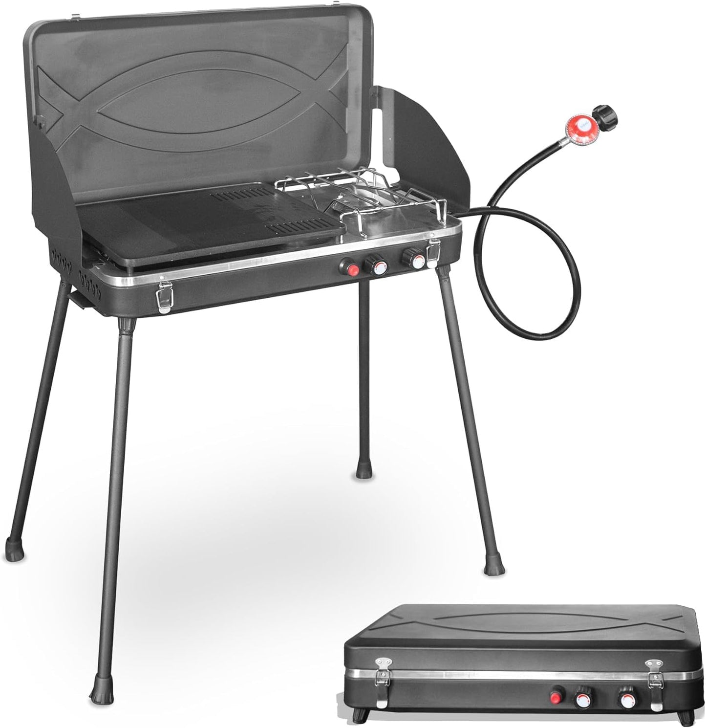 THUNDERBAY 2-Burner Portable Propane Stove - 20000 BTU Power