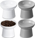 Tanlade 4 Pcs Ceramic Raised Cat Bowls - Elevated Tilted Feeding Set