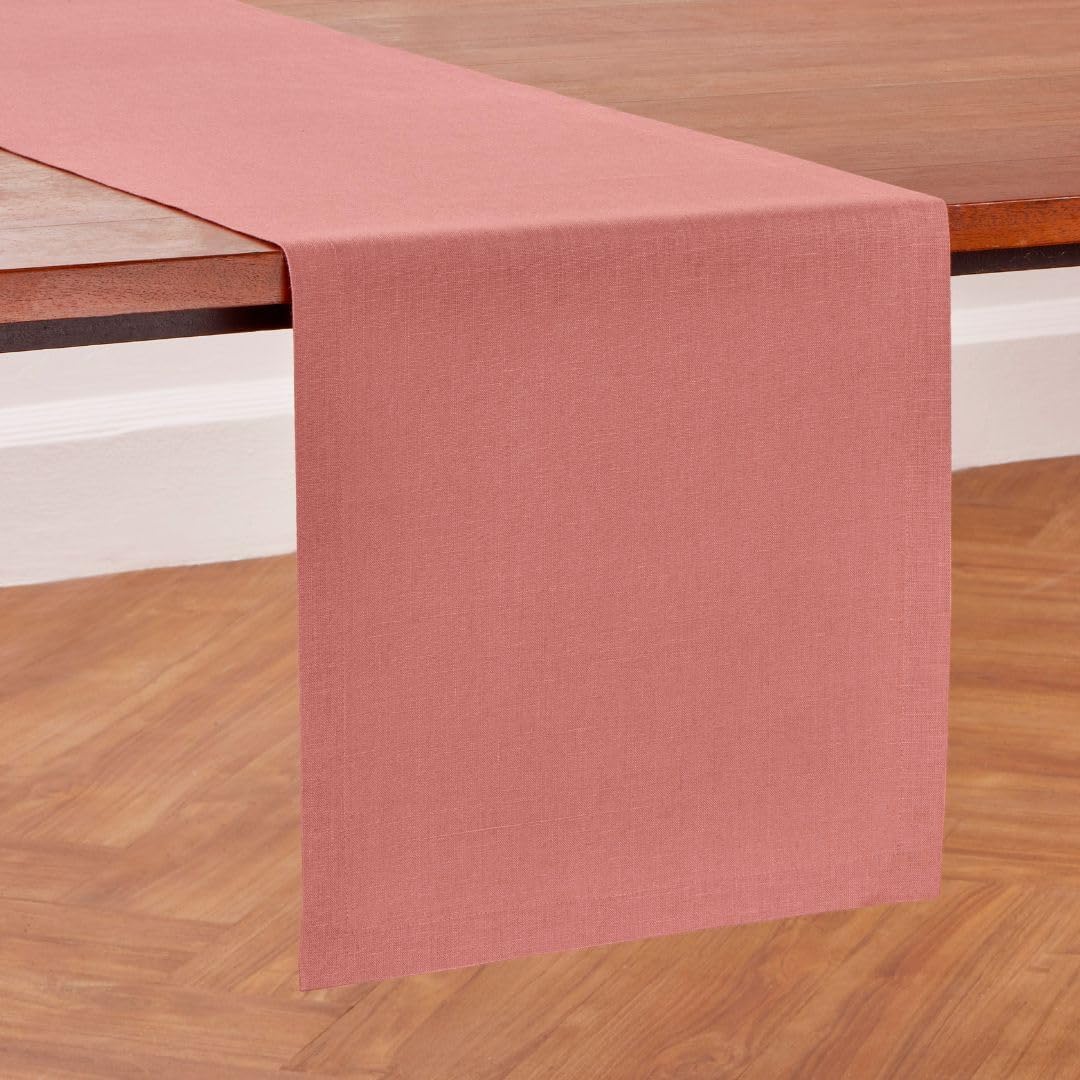 Elegant Dusty Rose Linen Table Runner for Stylish Settings