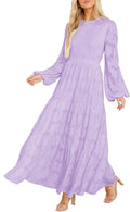 Elegant Floral Smocked A-Line Maxi Dress - Flowy Tiered Silhouette