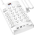 QINLIANF Surge Protector Power Strip - 24 Outlets & 4 USB Ports