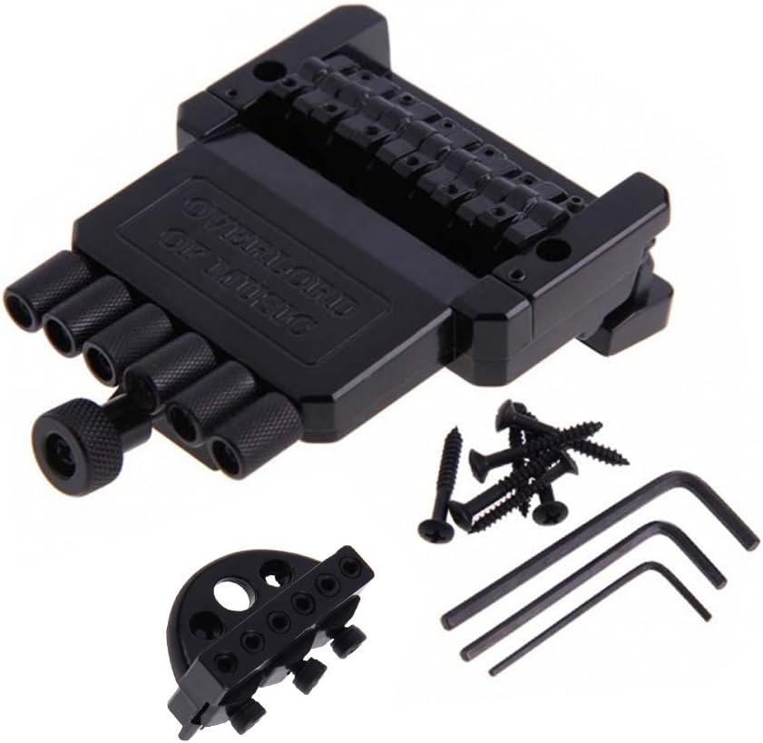 Tailpiece Tremolo Bridge for 6 String Headless Guitar Black
