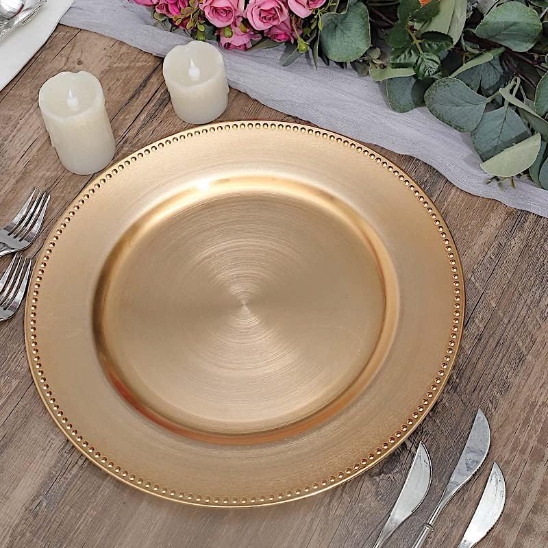 Gold Crystal Charger Plates for Elegant Events