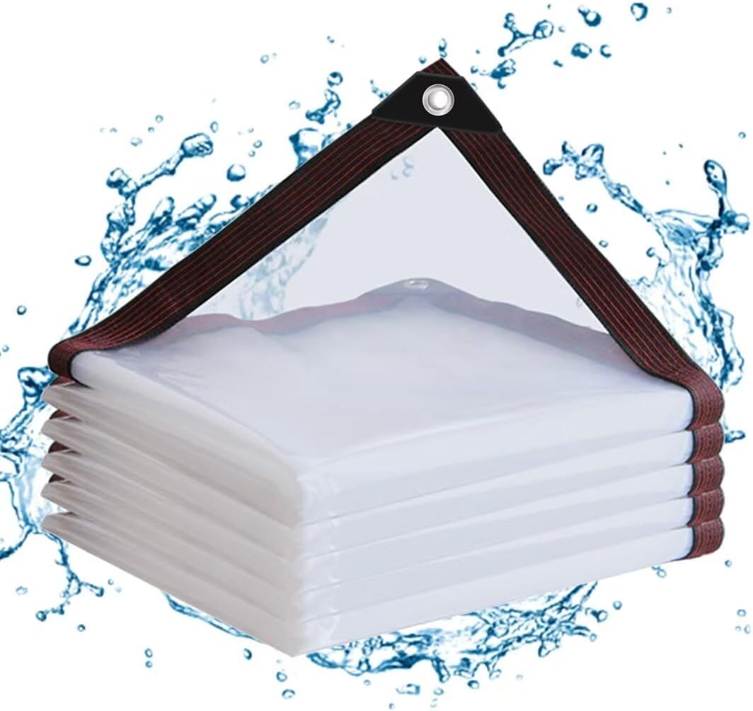Clear Tarps with Grommets 10x12ft for Outdoor Protection