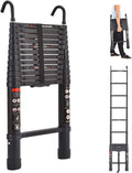 Telescoping Ladder 10.5FT Black Aluminum Step Ladder for Home
