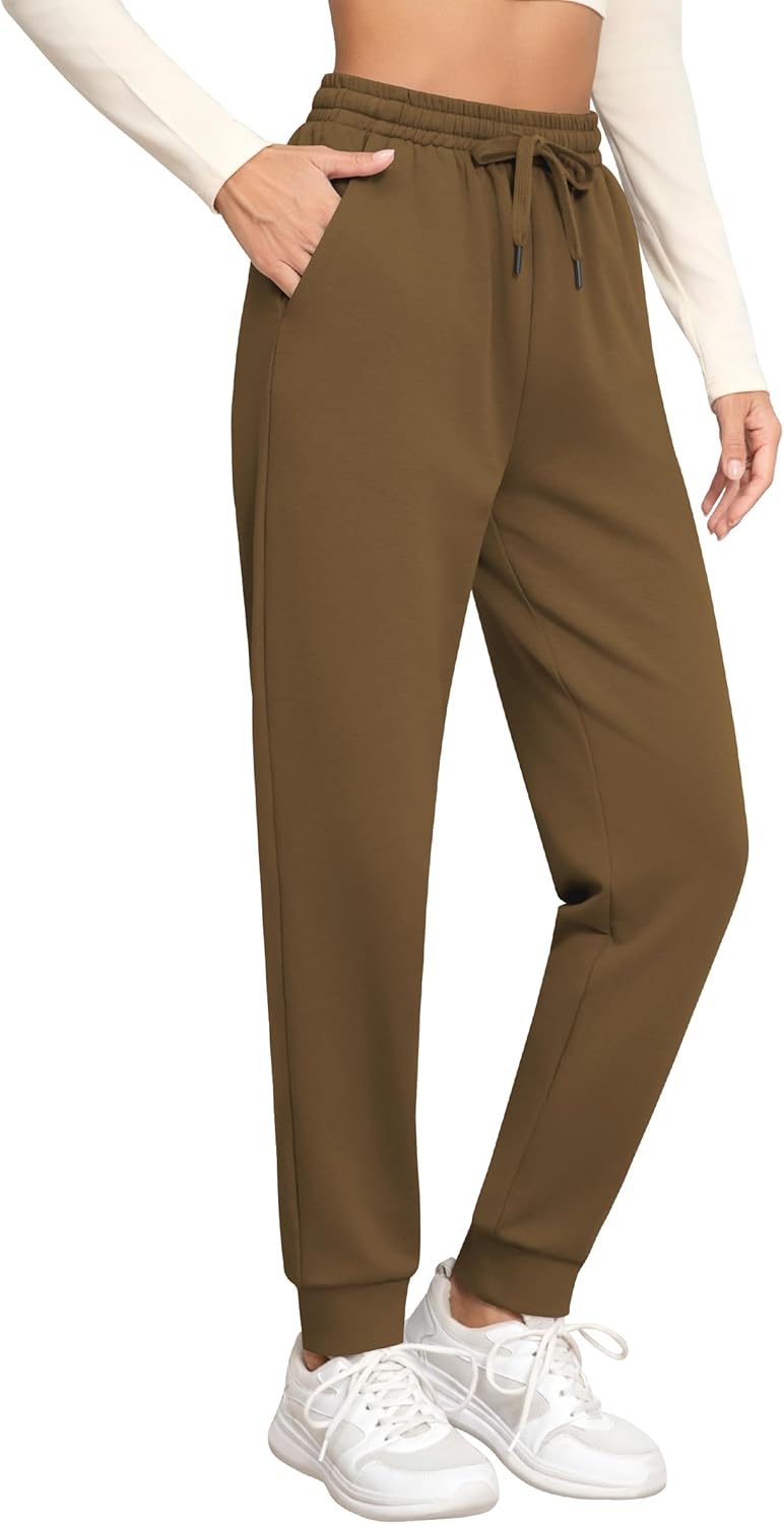 Missufe Women's High Waisted Fleece Baggy Sweatpants for Comfort
