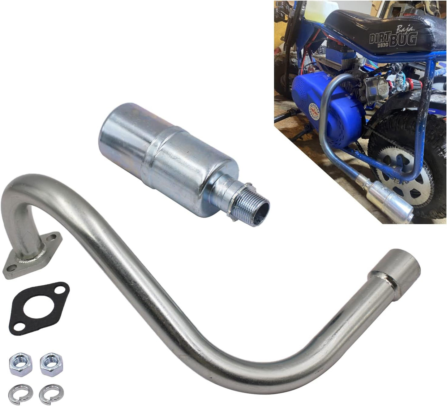 Exhaust with Muffler for Hemi Predator 212cc and Honda Engines