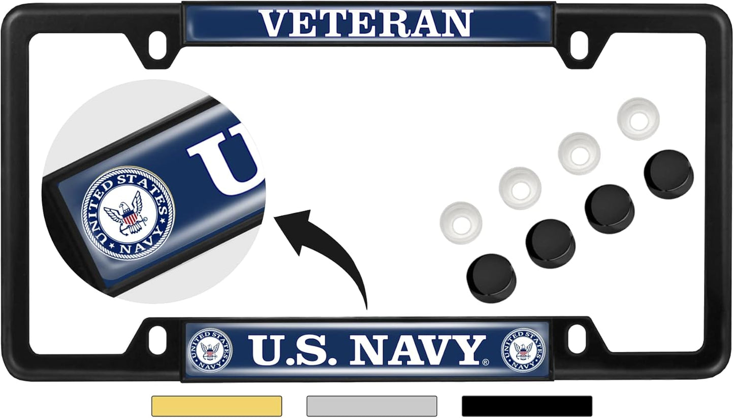 United States Navy Veteran Custom Metal License Plate Frame