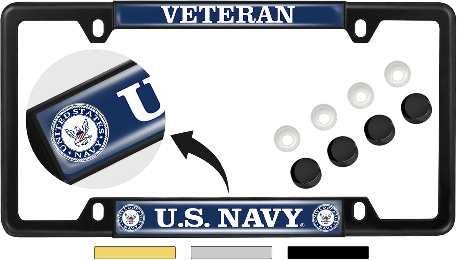 United States Navy Veteran Custom Metal License Plate Frame
