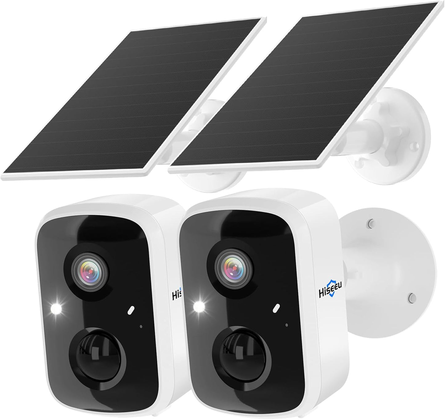 Hiseeu Solar Security Cameras: 4MP Color Night Vision