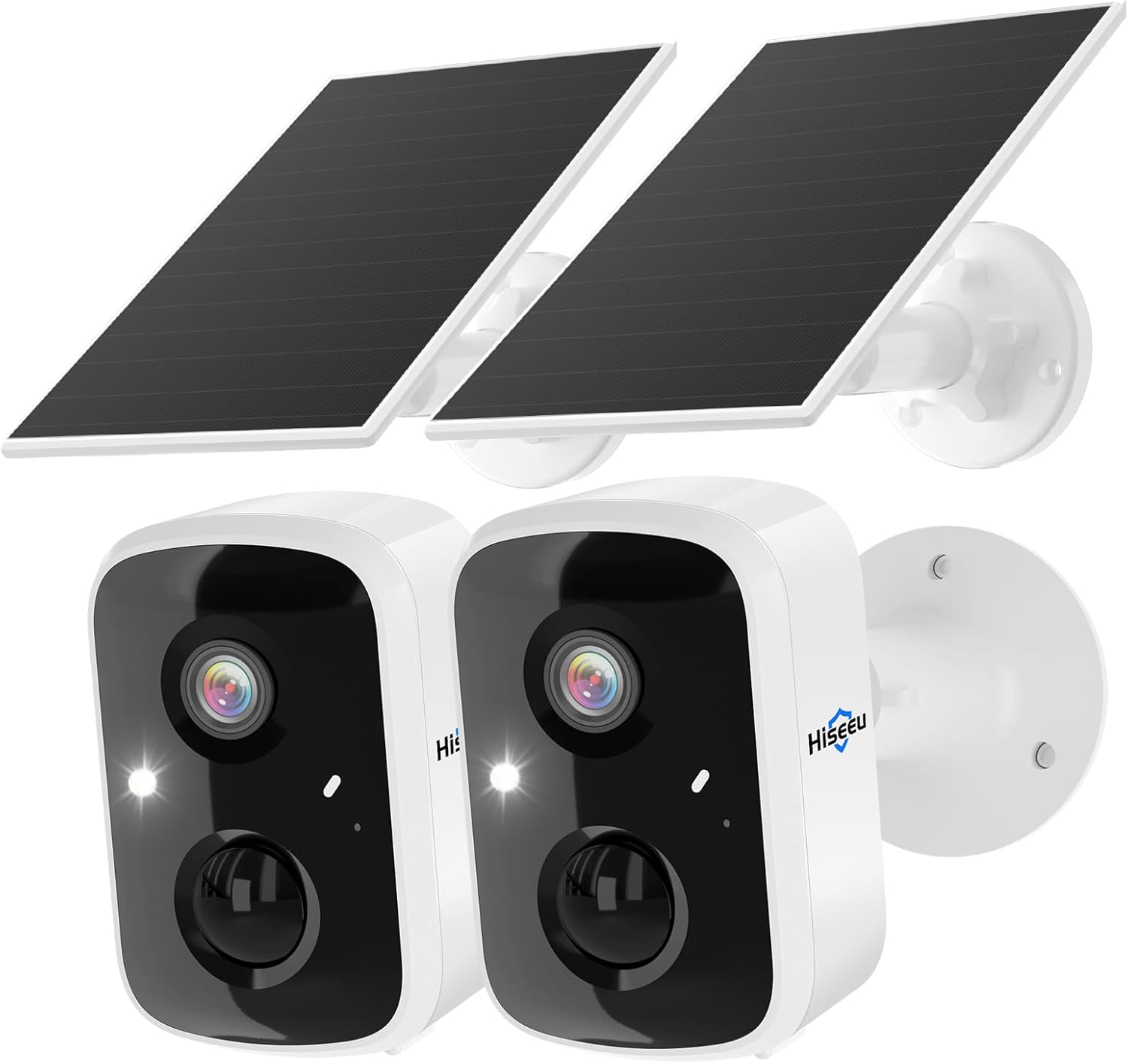 Hiseeu Solar Security Cameras: 4MP Color Night Vision