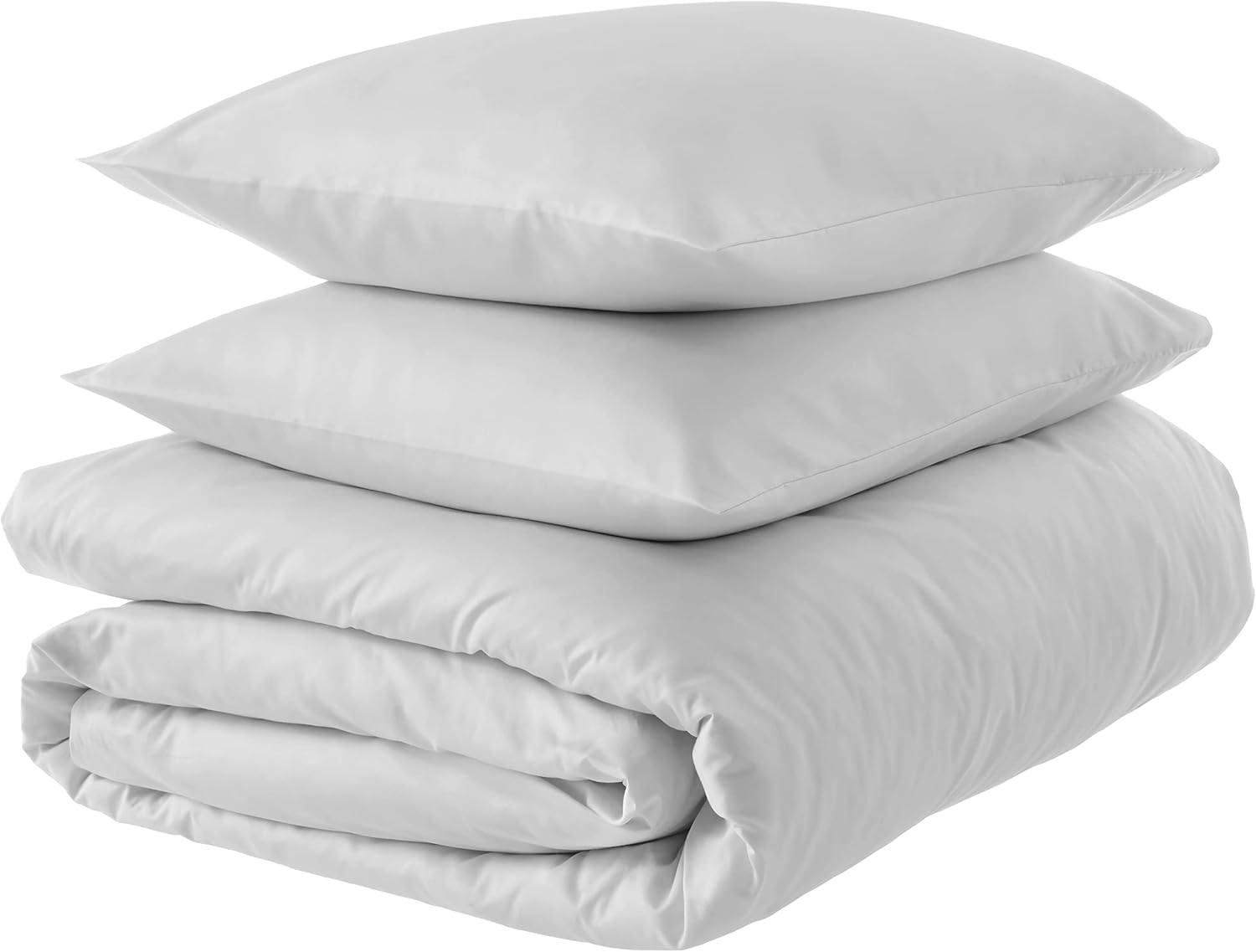 Organic Cotton Duvet Cover Set - Full/Queen, Light Gray Color