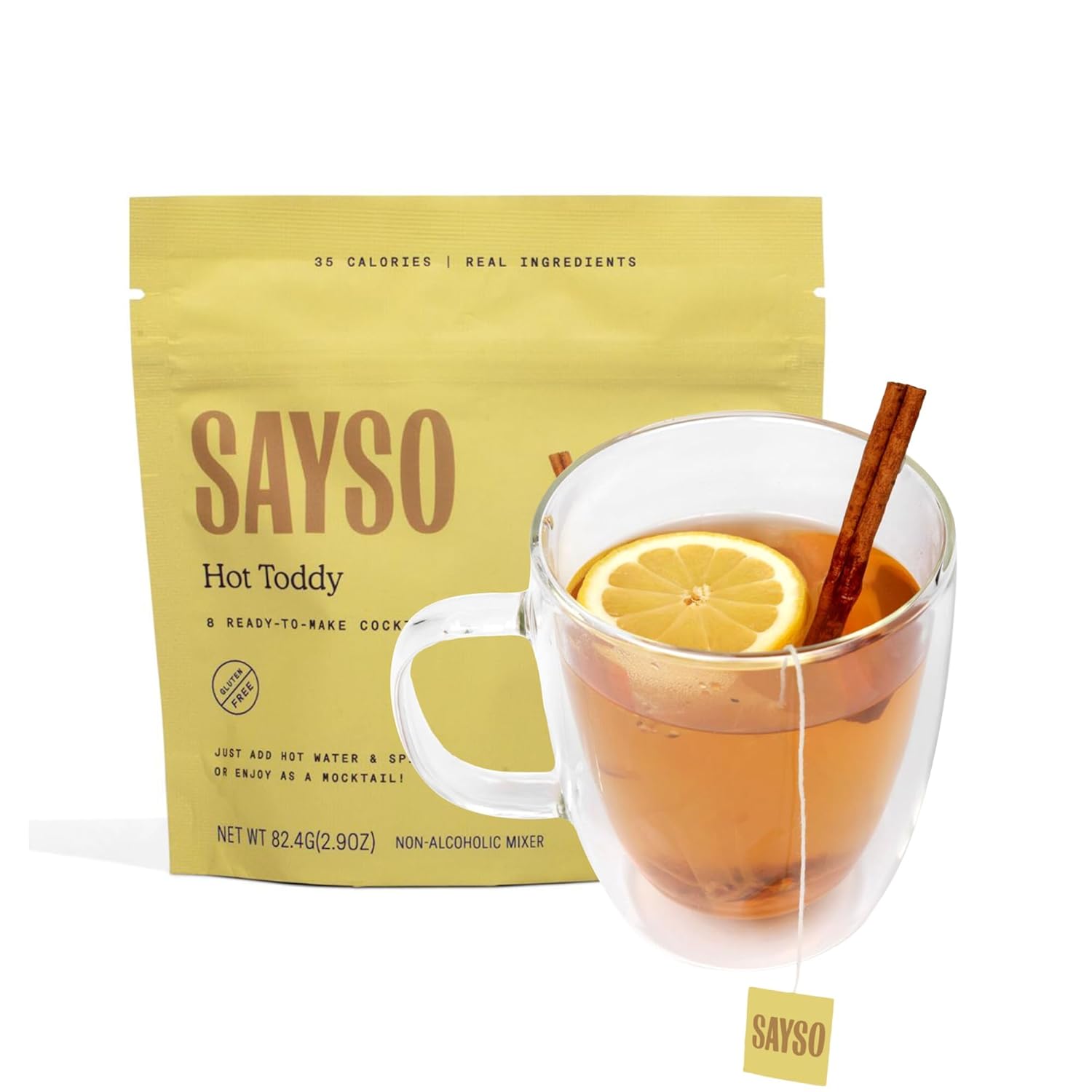 SAYSO Hot Toddy Tea Bags - Easy Cold Water Infusion, Premium Craft with Honey & Spices | Organic & Gluten-free!