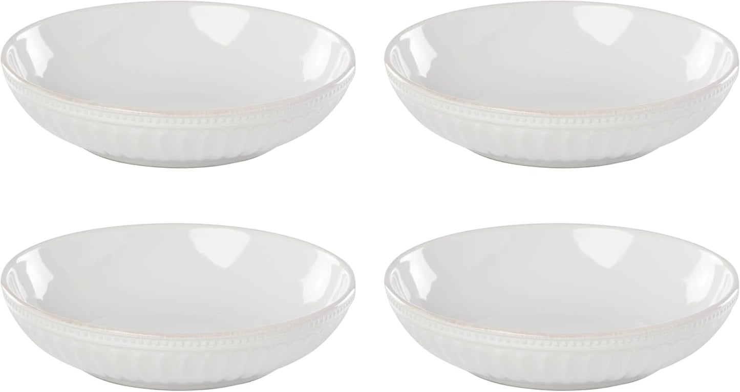 Lenox French Perle Groove Pasta Bowls Set of 4 for Dining