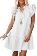 Dokotoo Womens Summer Dresses V-Neck Ruffle Mini Dress - Cute Everyday