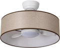LED 20 Smart Linen Fabric Drum Dimmable Ceiling Fan with Light - Low