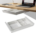 White Under Desk Sliding Pull-out Drawer with Pencil Tray - Desk
