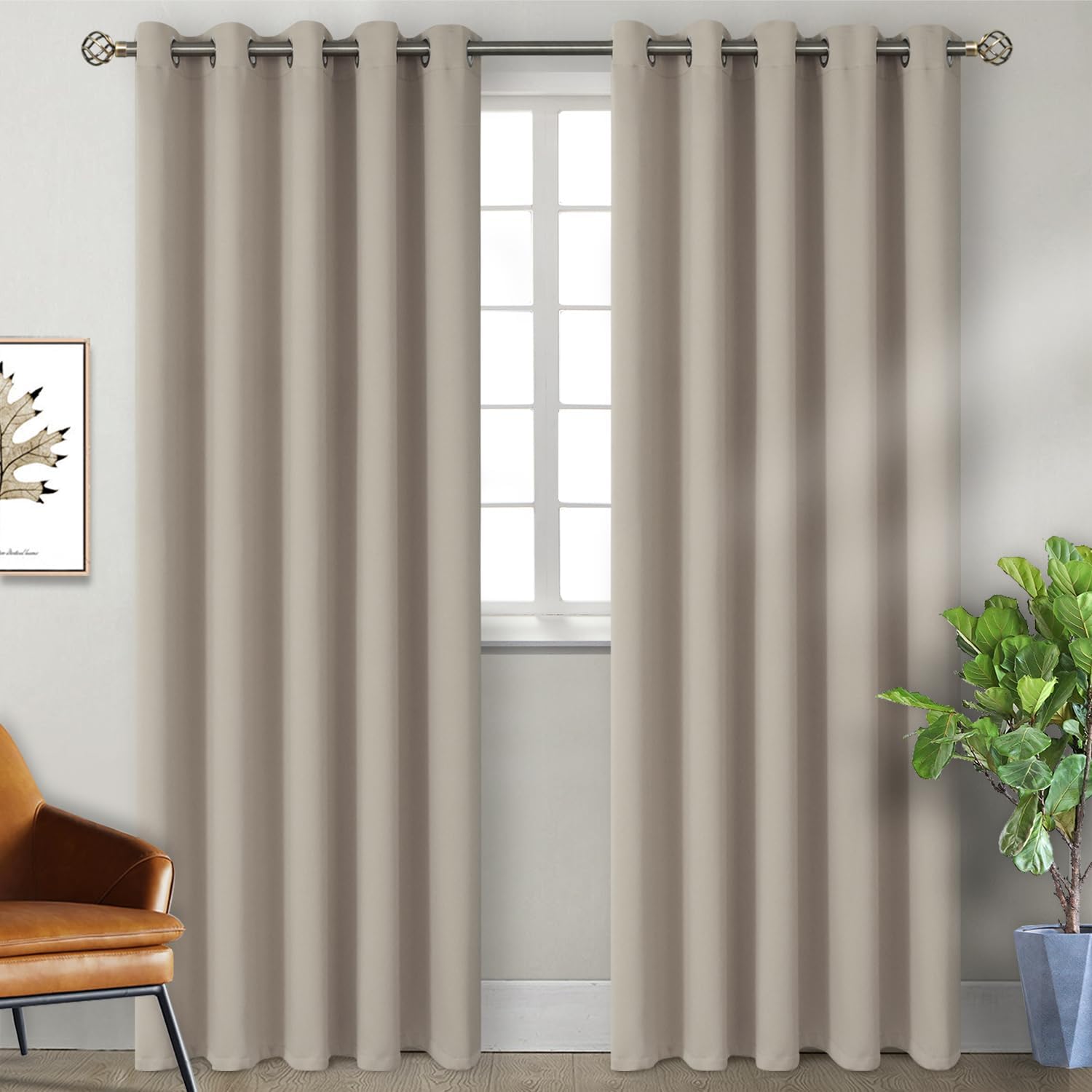 BGment Room Darkening Curtains for Bedroom - 84 Inch Grommet Drapes