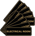 All Quality Standard Electrical Room Sign - Black/Gold Medium (10